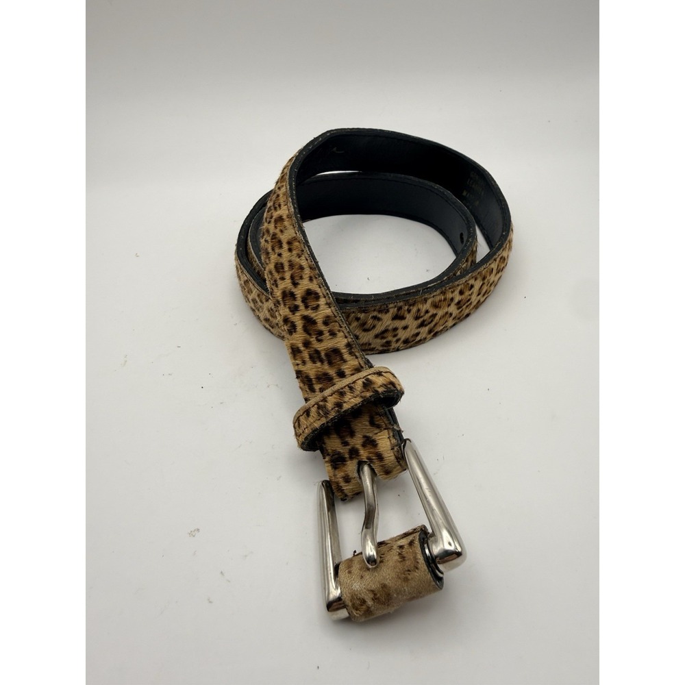 Echo Design Group Leather Calf Hair Leopard Print Women's Belt Leather USA Made